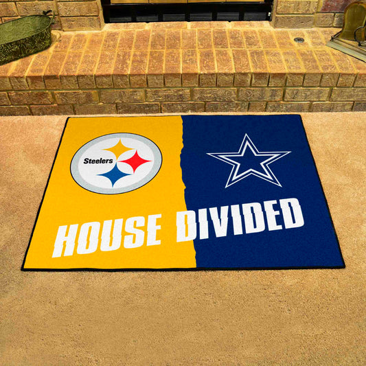 NFL House Divided - Steelers / Cowboys House Divided Rug - 34 in. x 42.5 in. - NFL House Divided - Steelers / Cowboys