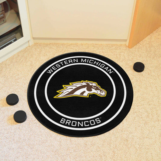 Western Michigan Broncos Hockey Puck Rug - 27in. Diameter