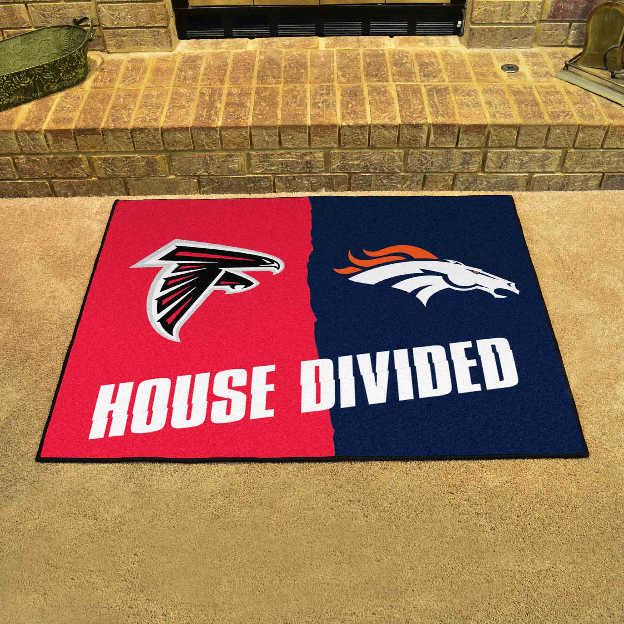 NFL House Divided - Falcons / Broncos House Divided Rug - 34 in. x 42.5 in. - NFL House Divided - Falcons / Broncos