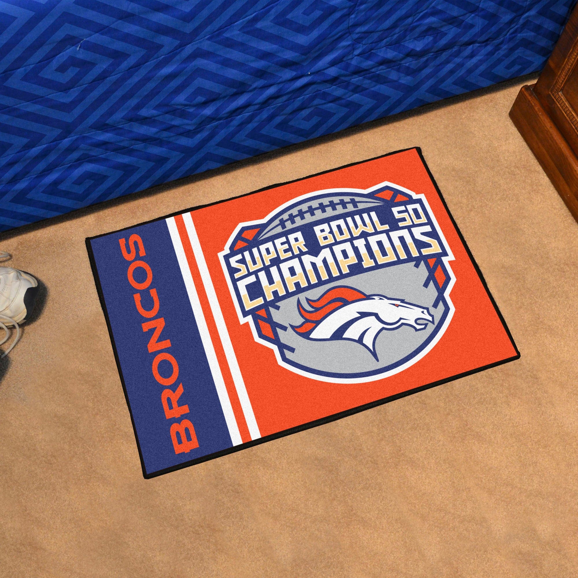 Denver Broncos Starter Mat Accent Rug - 19in. x 30in., 2016 Super Bowl L Champions - Denver Broncos