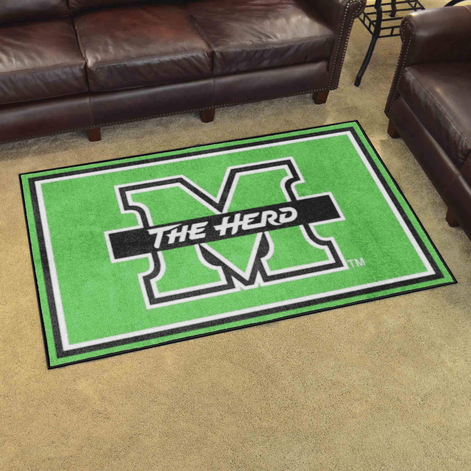 Marshall Thundering Herd 4ft. x 6ft. Plush Area Rug