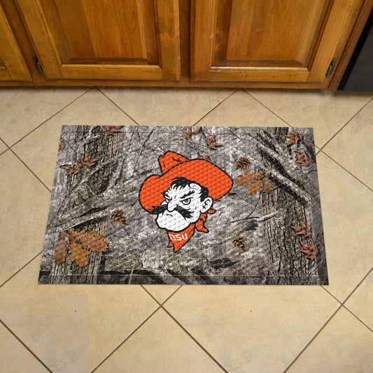 Oklahoma State Cowboys Rubber Scraper Door Mat, Camo Color - OSU Logo - Oklahoma State