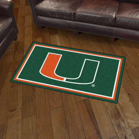 Miami Hurricanes 3ft. x 5ft. Plush Area Rug