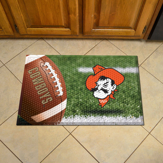 Oklahoma State Cowboys Rubber Scraper Door Mat Camo, Cowboy Logo - Oklahoma State