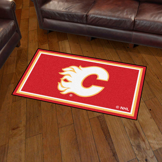 Calgary Flames 3ft. x 5ft. Plush Area Rug - Calgary Flames