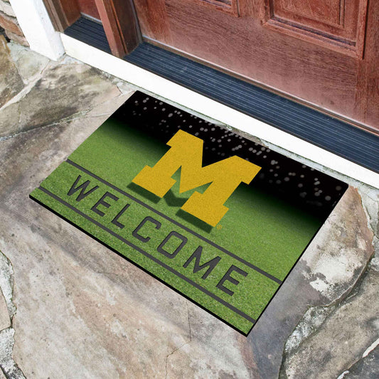 Michigan Wolverines Rubber Door Mat - 18in. x 30in.