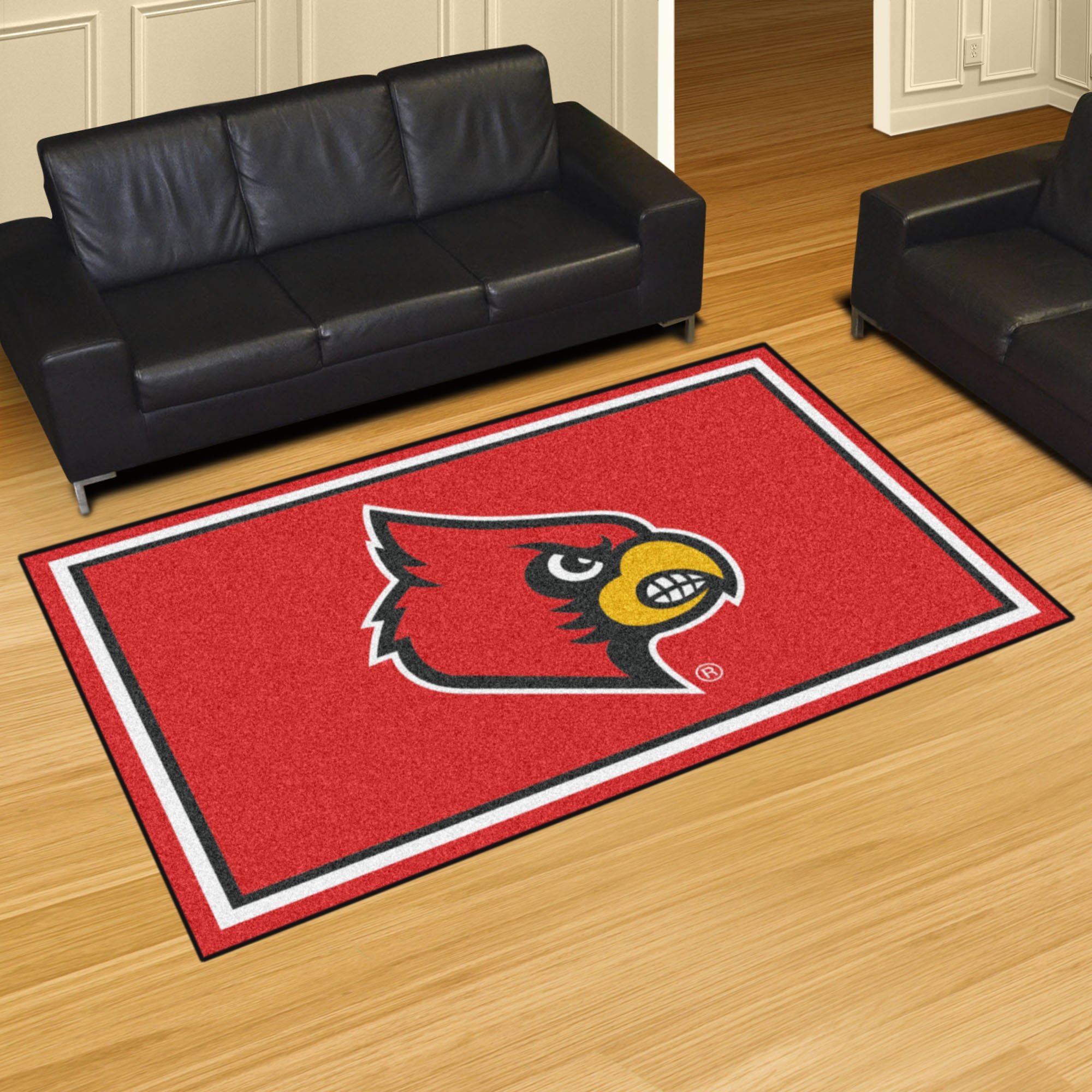 Louisville Cardinals 5ft. x 8 ft. Plush Area Rug