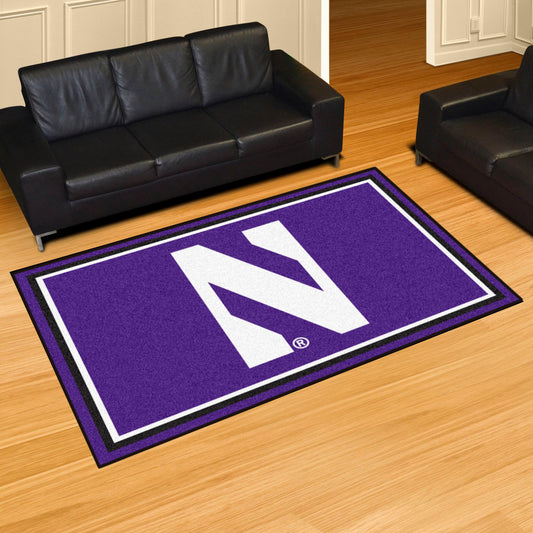 Northwestern Wildcats 5ft. x 8 ft. Plush Area Rug - Northwestern