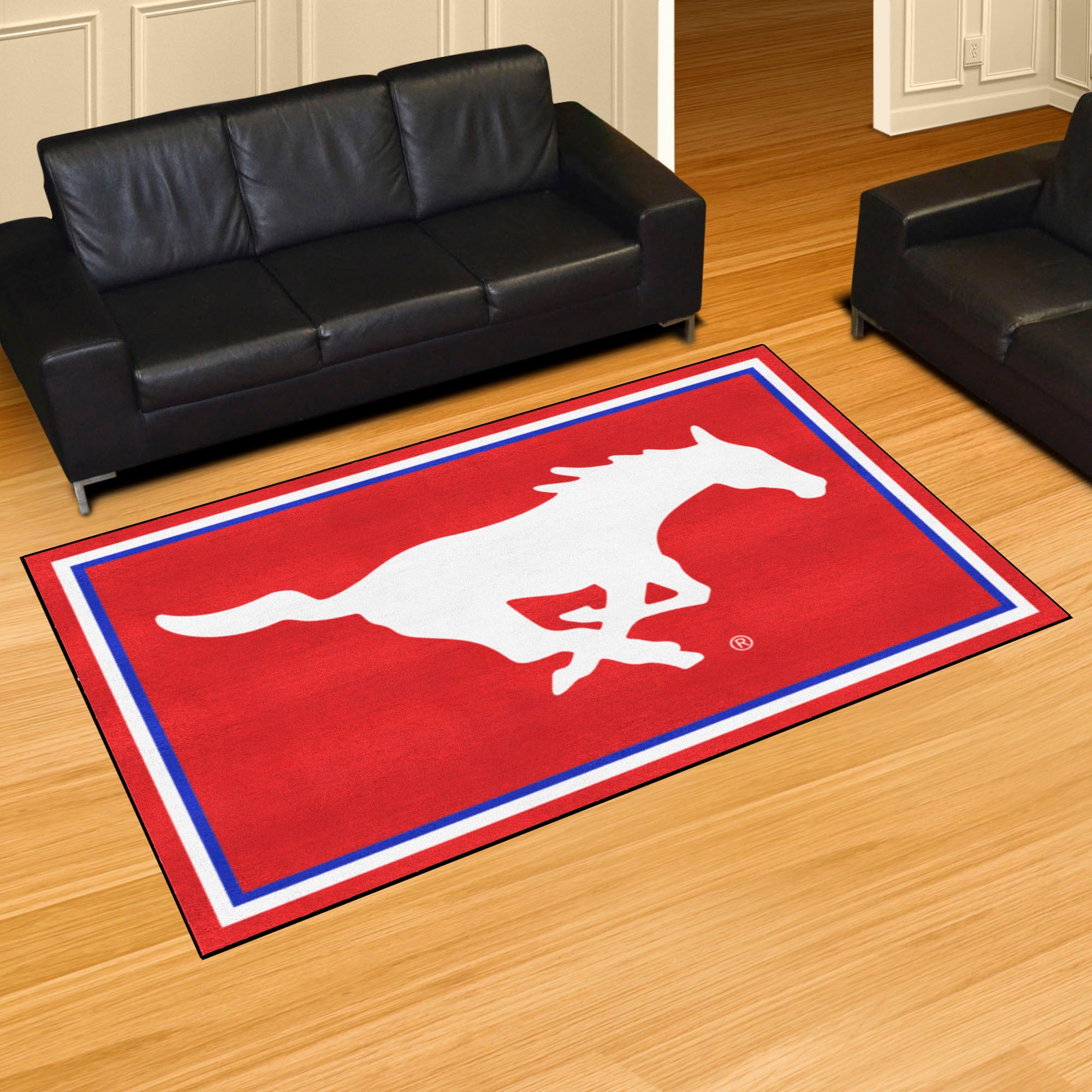 SMU Mustangs 5ft. x 8 ft. Plush Area Rug