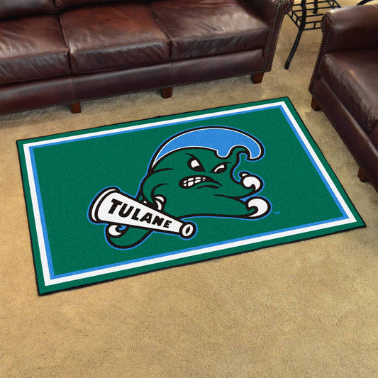 Tulane Green Wave 4ft. x 6ft. Plush Area Rug