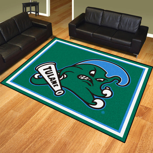 Tulane Green Wave 8ft. x 10 ft. Plush Area Rug