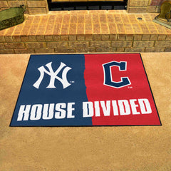 MLB House Divided - Yankees / Guardians House Divided House Divided Rug - 34 in. x 42.5 in.