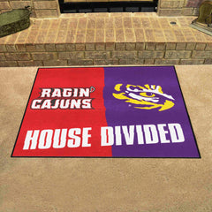 House Divided - UL-Lafayette / LSU House Divided House Divided Rug - 34 in. x 42.5 in. - House Divided - UL-Lafayette / LSU