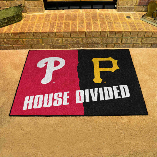 MLB House Divided - Pirates / Phillies House Divided Rug - 34 in. x 42.5 in.