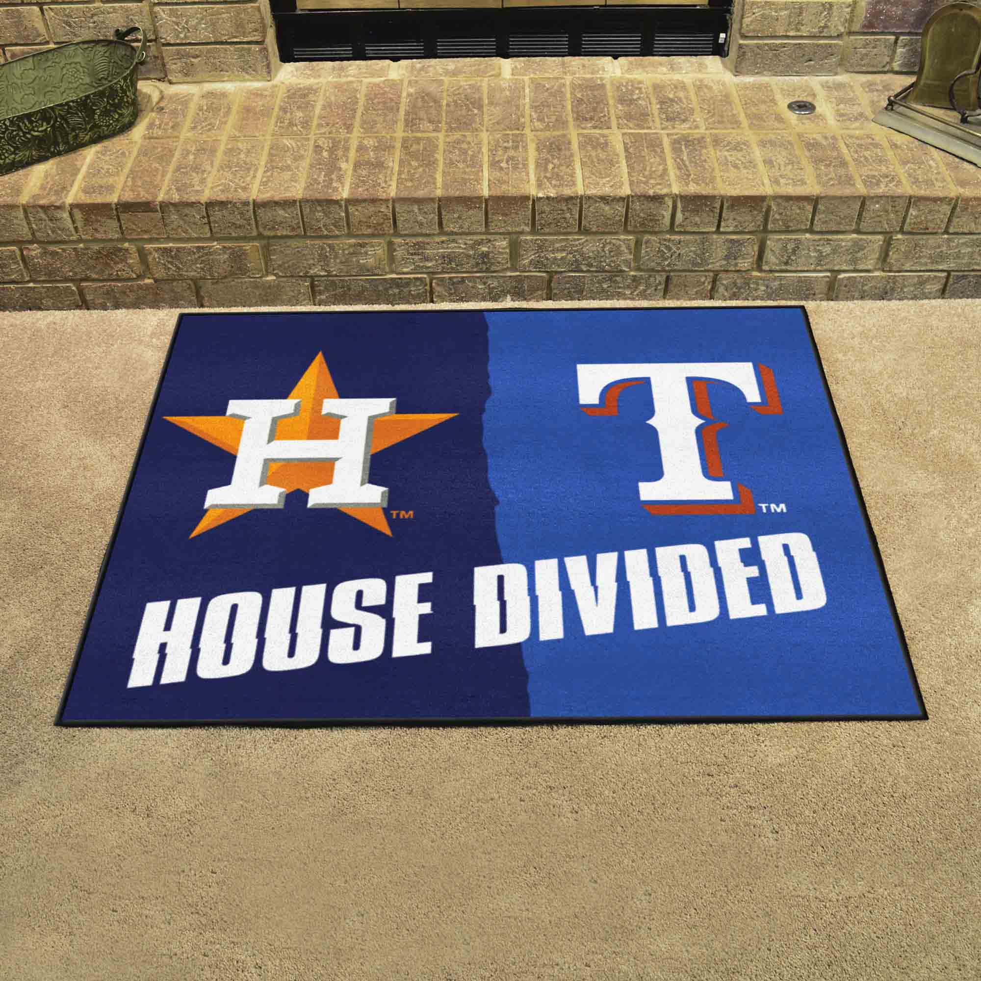 MLB House Divided - Astros / Rangers House Divided Rug - 34 in. x 42.5 in.