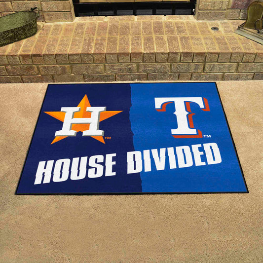 MLB House Divided - Astros / Rangers House Divided Rug - 34 in. x 42.5 in.