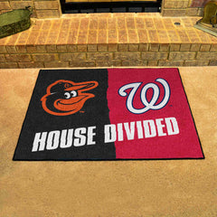 MLB House Divided - Orioles / Nationals House Divided Rug - 34 in. x 42.5 in.