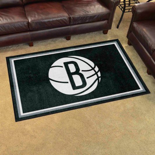 Brooklyn Nets 4ft. x 6ft. Plush Area Rug - Brooklyn Nets