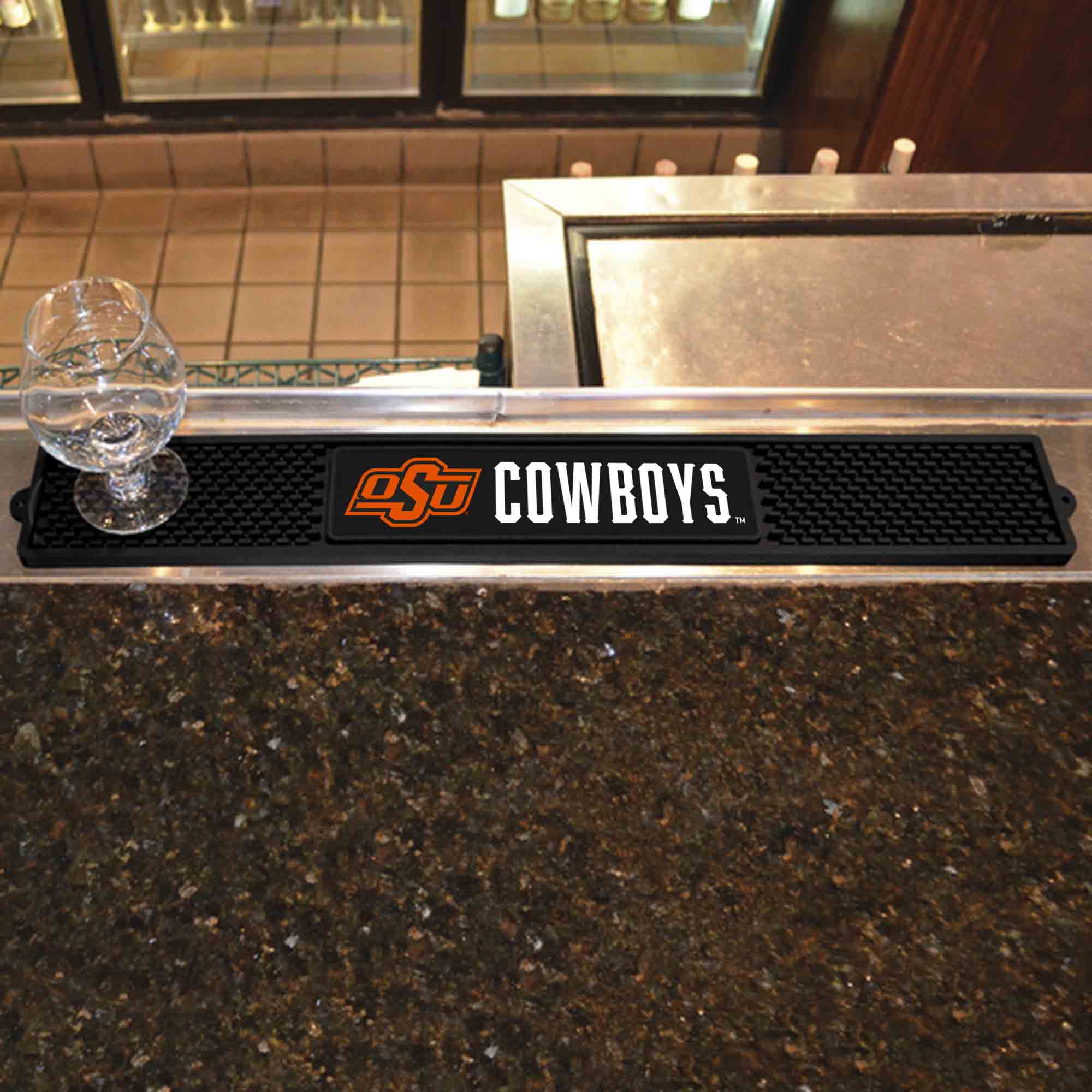 Oklahoma State Cowboys Bar Drink Mat - 3.25in. x 24in. - Oklahoma State