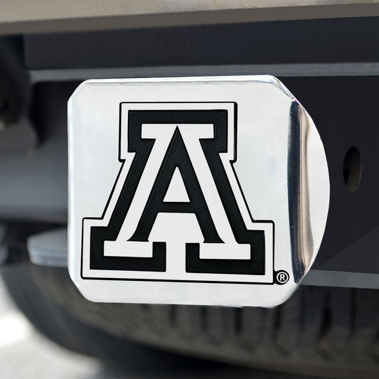 Arizona Wildcats Chrome Metal Hitch Cover with Chrome Metal 3D Emblem