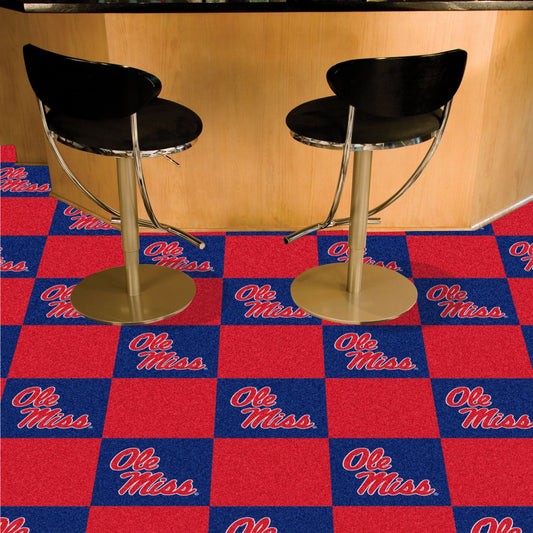 Ole Miss Rebels Team Carpet Tiles - 45 Sq Ft.