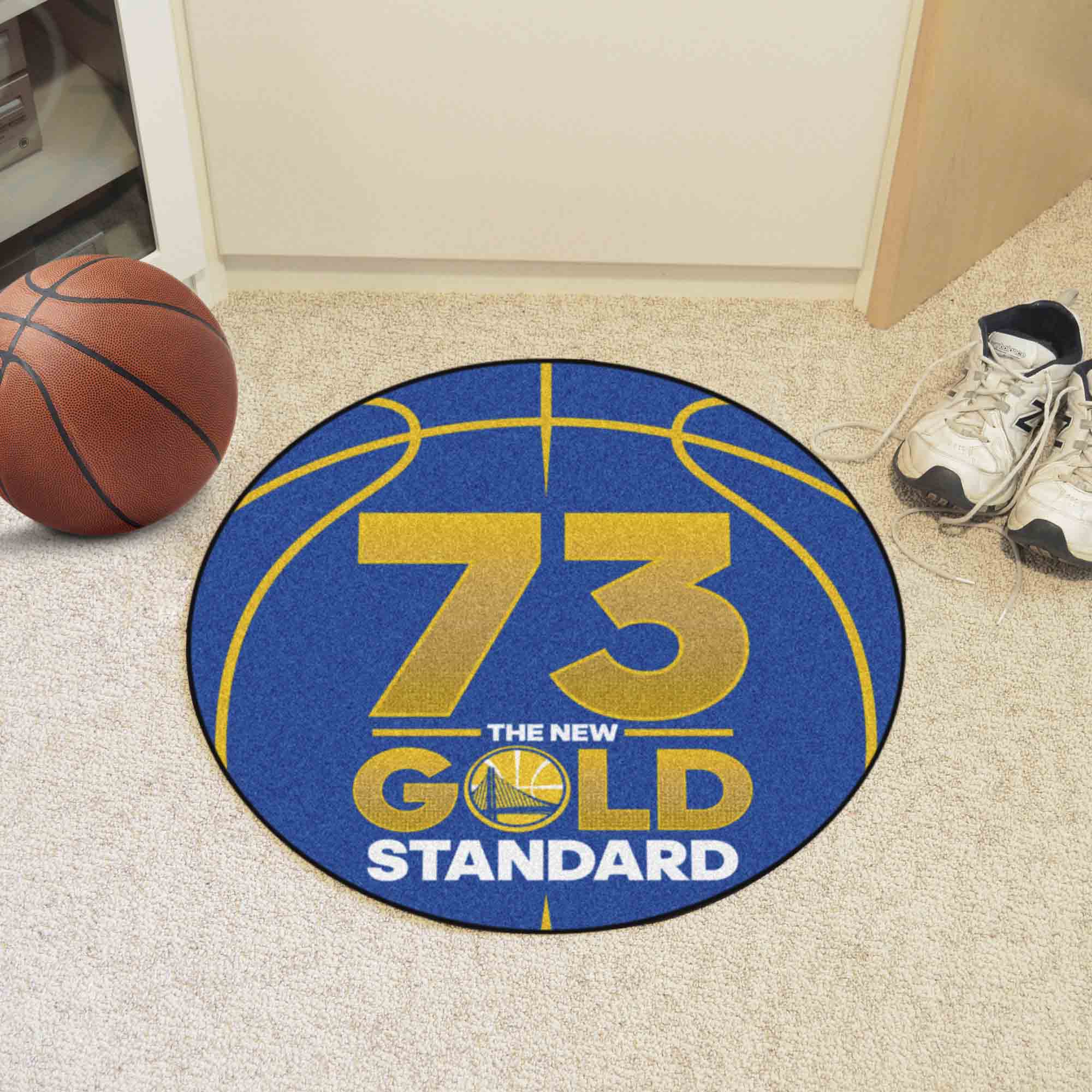 Golden State Warriors - 73 Basketball Rug - 27in. Diameter