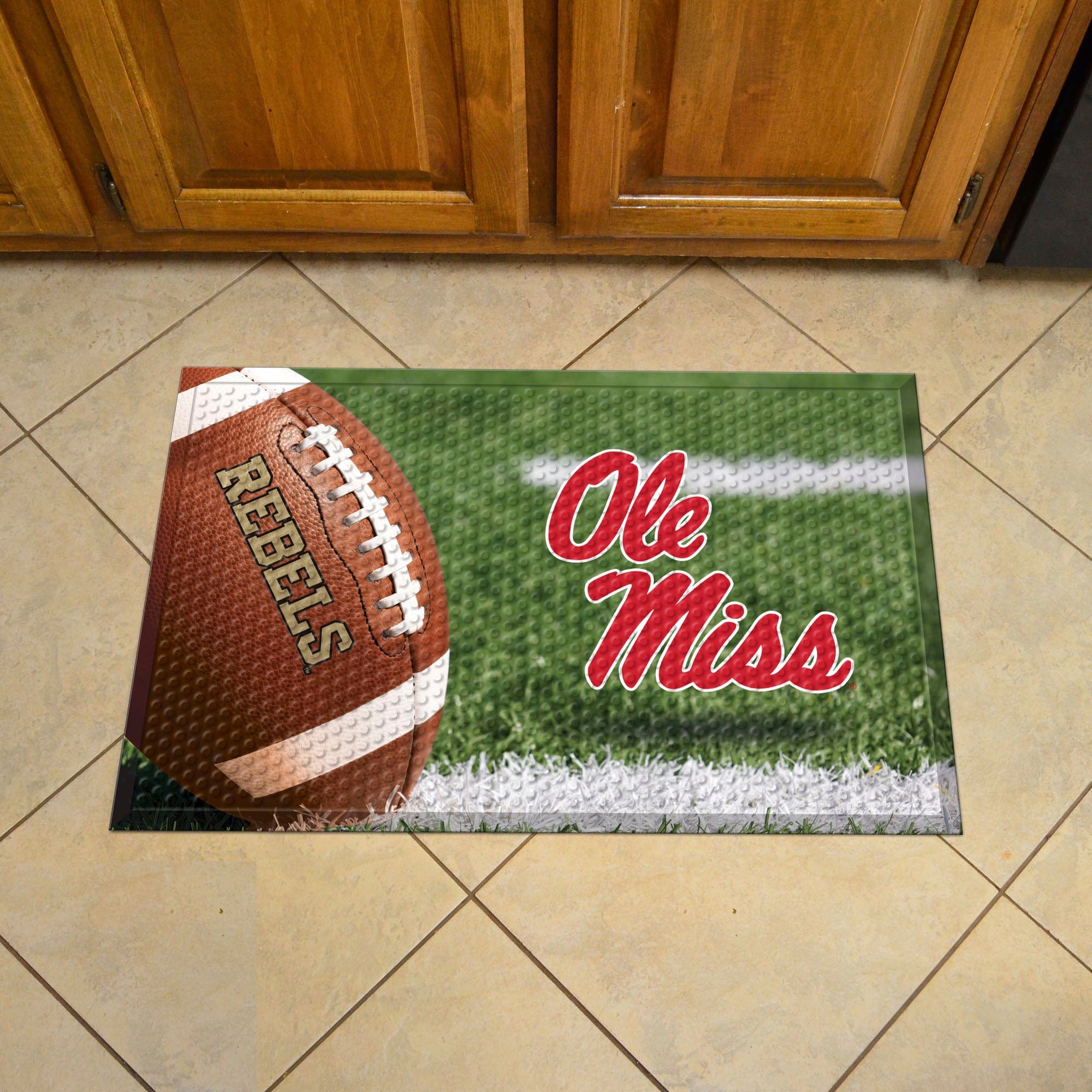 Ole Miss Rebels Rubber Scraper Door Mat - Ole Miss