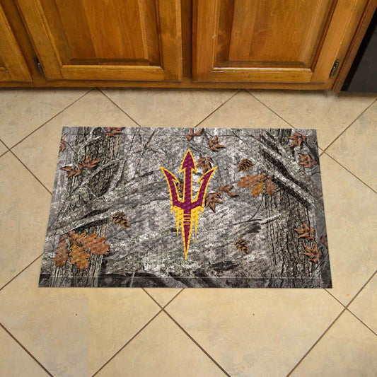 Arizona State Sun Devils Rubber Scraper Door Mat, Camo Color - Camo, "Pitchfork" Logo - Arizona State