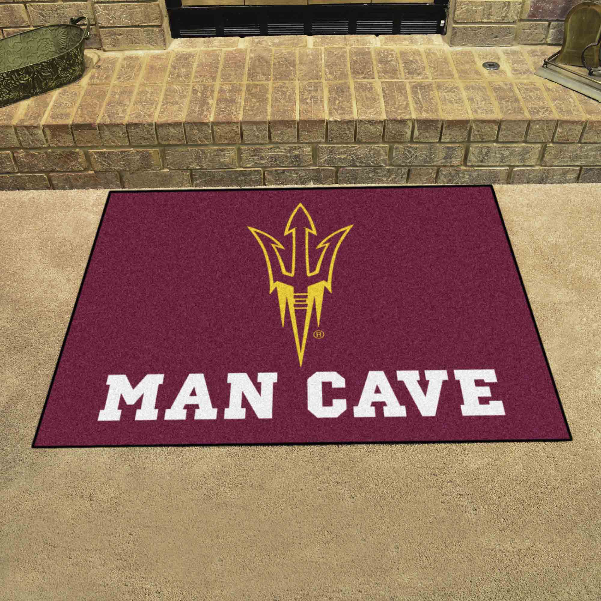 Arizona State Sun Devils Man Cave All-Star Rug - 34 in. x 42.5 in., Pitchfork Logo