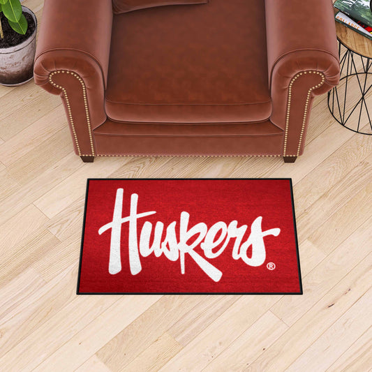 Nebraska Cornhuskers Starter Mat Accent Rug - 19in. x 30in., "Huskers" - Nebraska