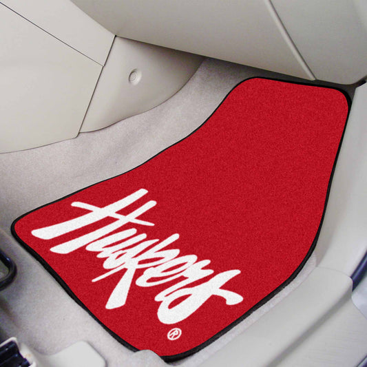 Nebraska Cornhuskers Front Carpet Car Mat Set - 2 Pieces, "Huskers" - Nebraska