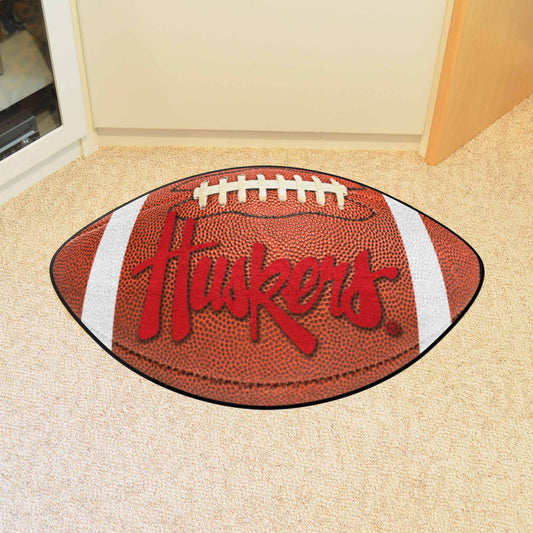 Nebraska Cornhuskers Football Rug - 20.5in. x 32.5in., "Huskers" - Nebraska