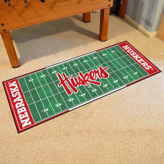 Nebraska Cornhuskers Field Runner Mat - 30in. x 72in., "Huskers" - Nebraska