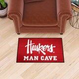 Nebraska Cornhuskers Man Cave Starter Mat Accent Rug - 19in. x 30in., "Huskers"