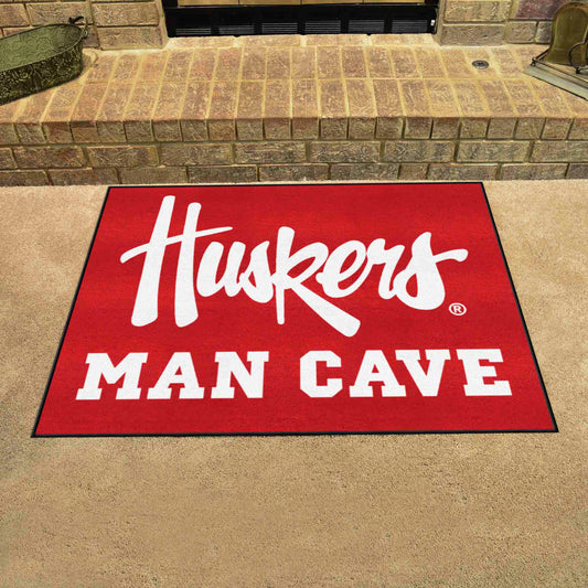 Nebraska Cornhuskers Man Cave All-Star Rug - 34 in. x 42.5 in., "Huskers"