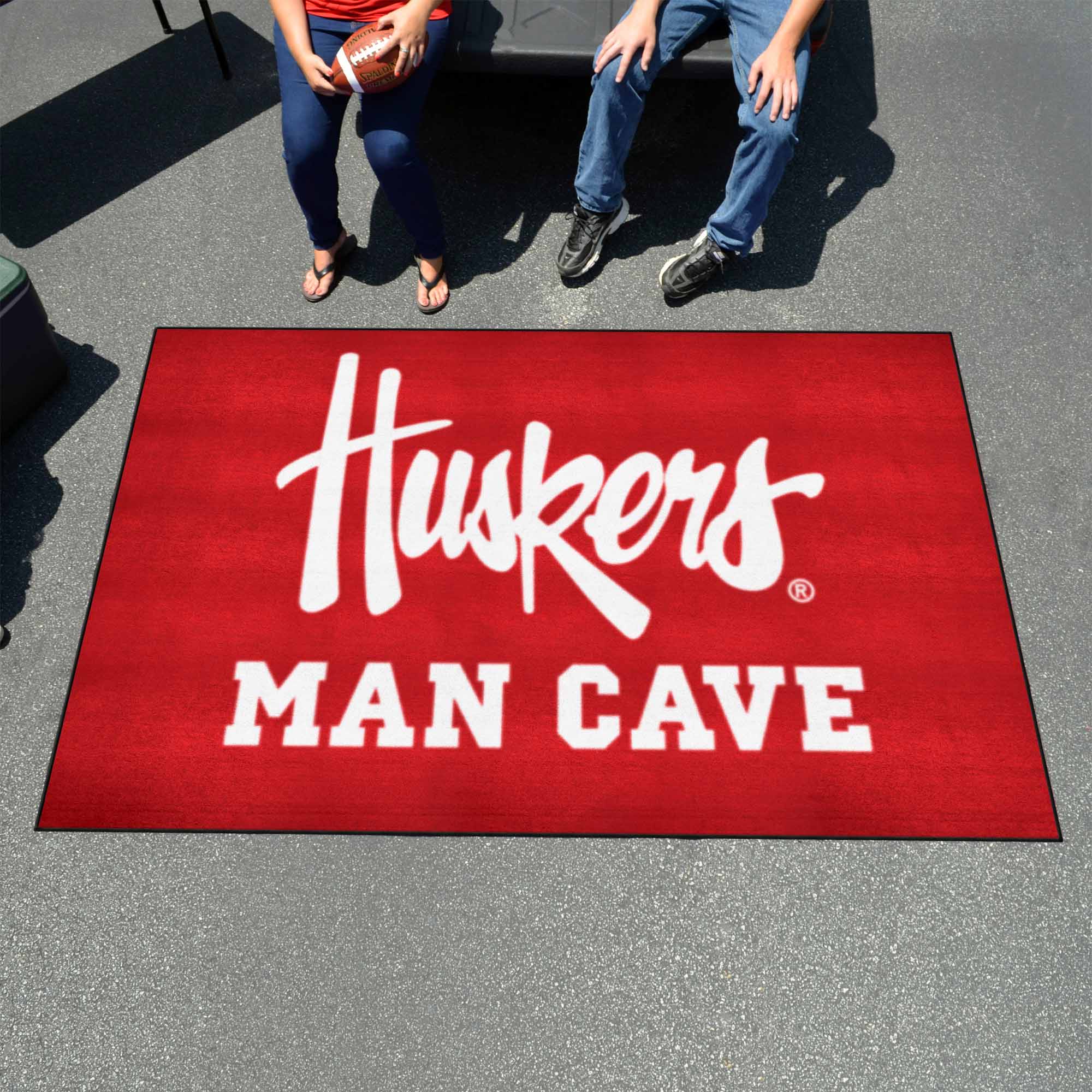 Nebraska Cornhuskers Man Cave Ulti-Mat Rug - 5ft. x 8ft., "Huskers" - Nebraska