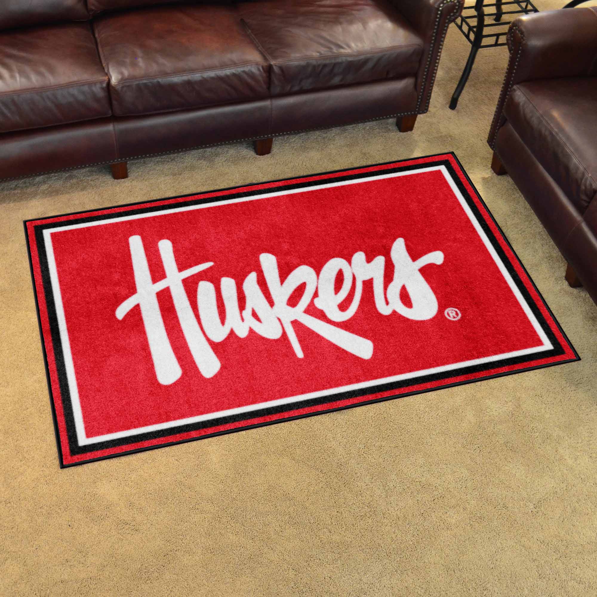 Nebraska Cornhuskers 4ft. x 6ft. Plush Area Rug, "Huskers"