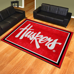 Nebraska Cornhuskers 8ft. x 10 ft. Plush Area Rug, "Huskers" - Nebraska