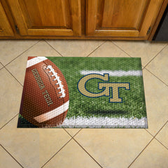 Georgia Tech Yellow Jackets Rubber Scraper Door Mat, GT Logo