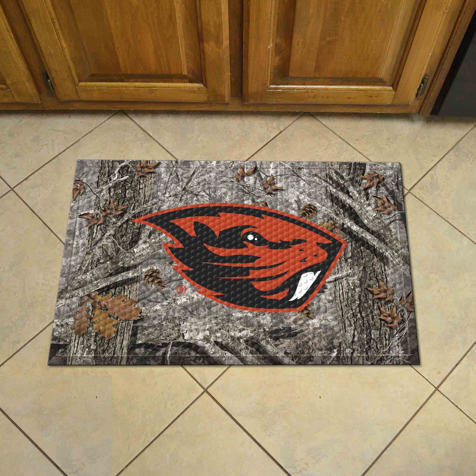 Oregon State Beavers Rubber Scraper Door Mat Camo