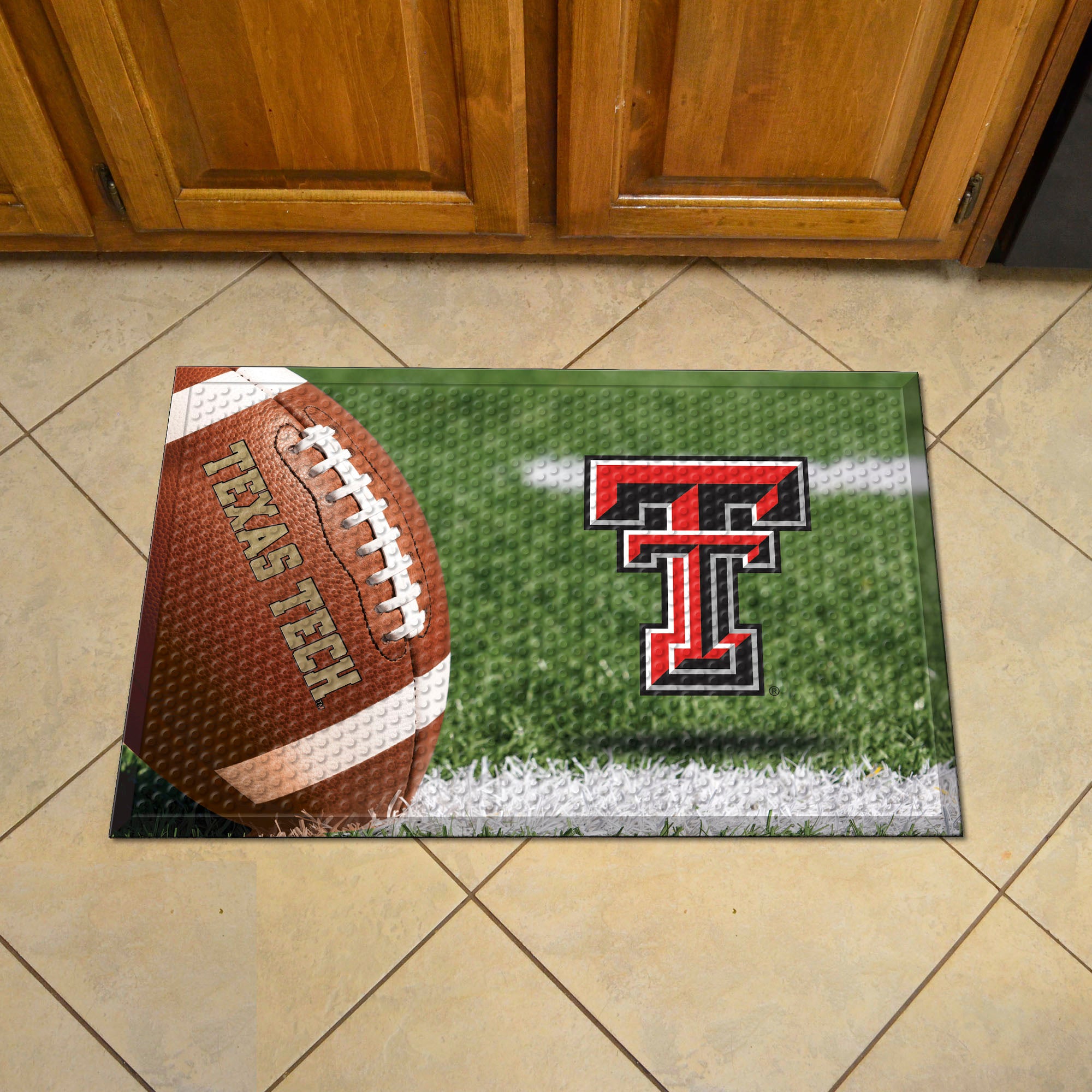 Texas Tech Red Raiders Rubber Scraper Door Mat