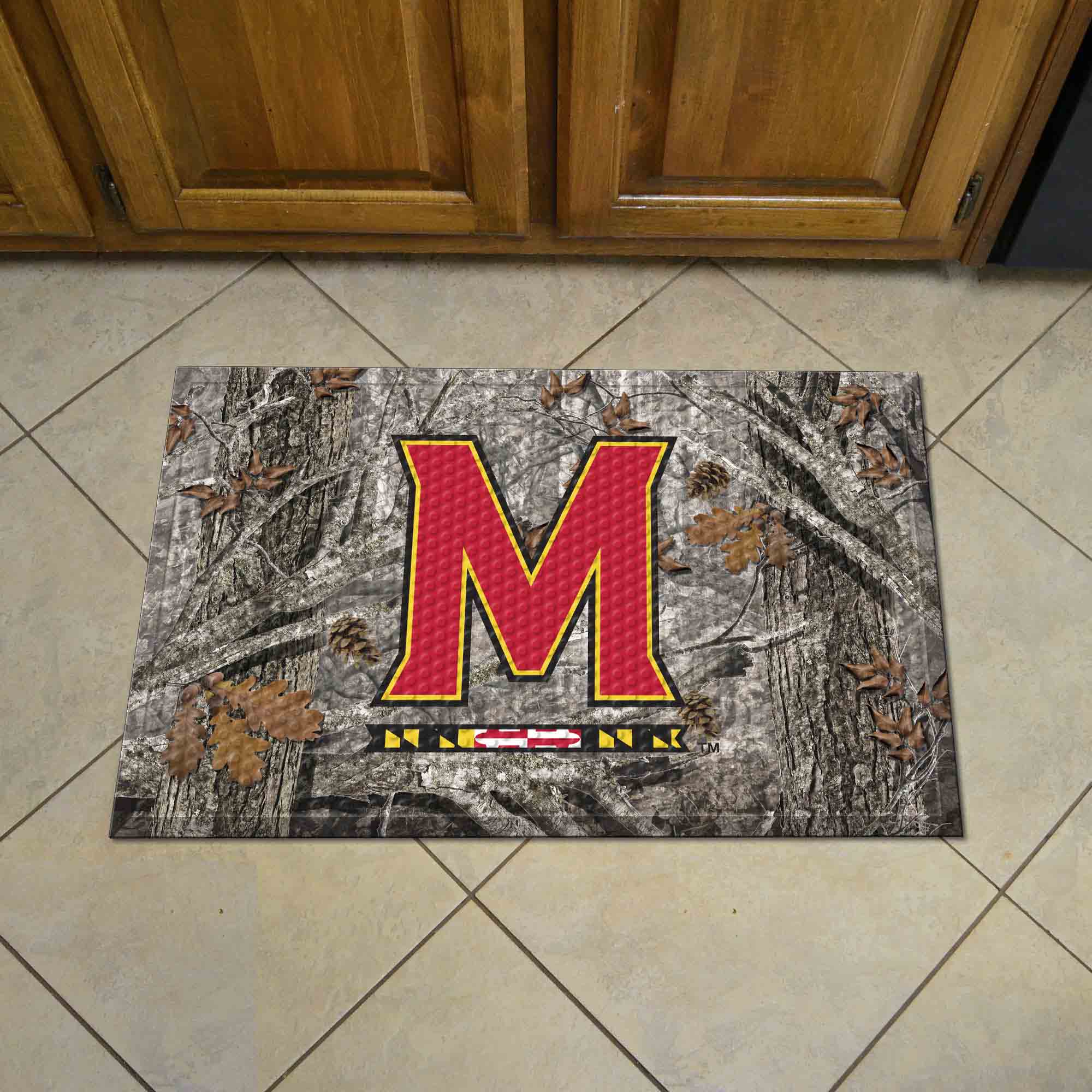 Maryland Terrapins Rubber Scraper Door Mat Camo