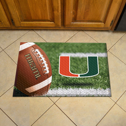 Miami Hurricanes Rubber Scraper Door Mat