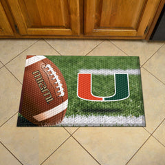 Miami Hurricanes Rubber Scraper Door Mat