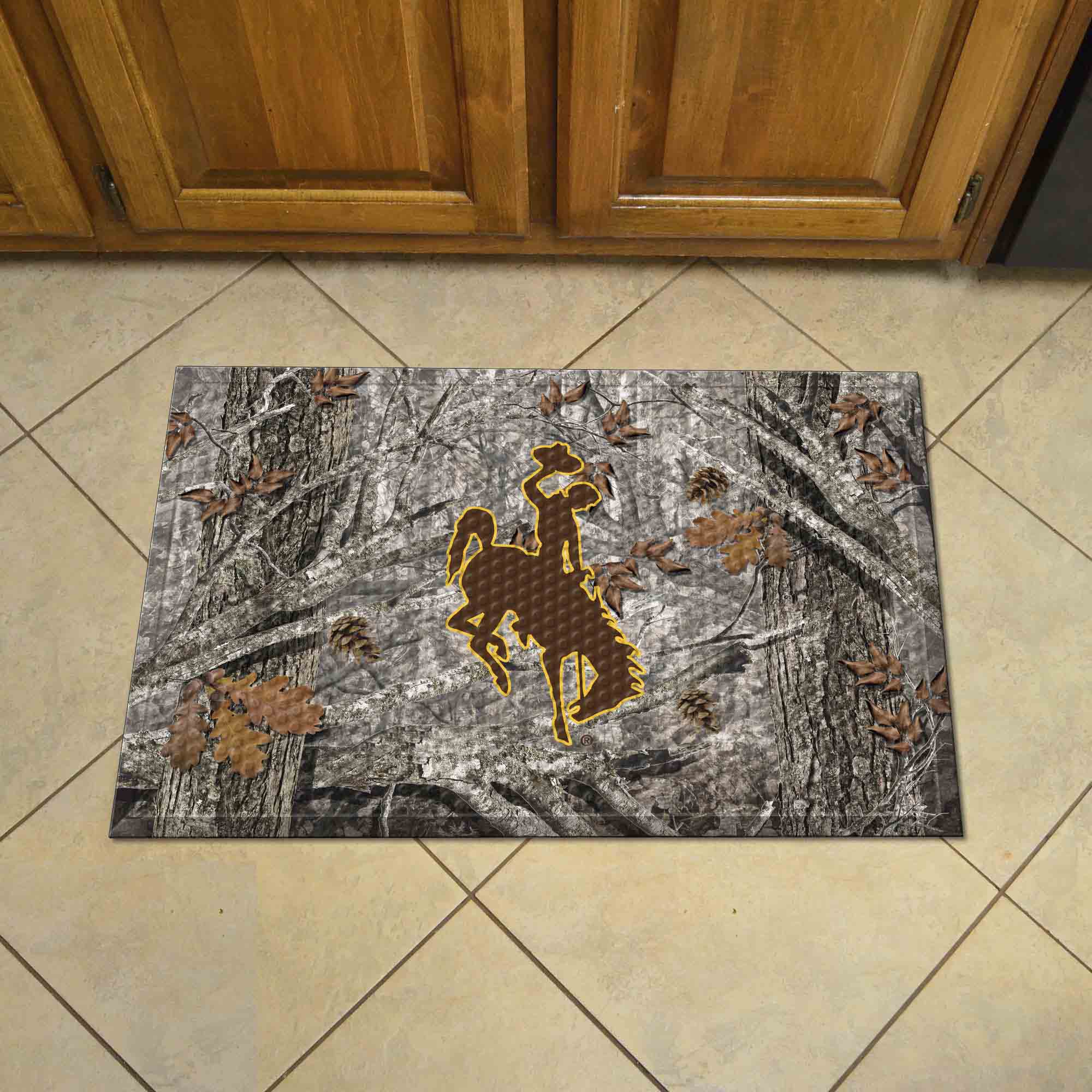 Wyoming Cowboys Rubber Scraper Door Mat Camo