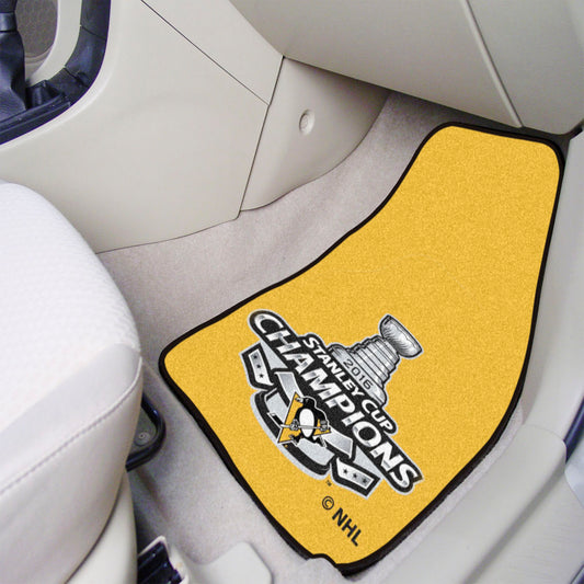 Pittsburgh Penguins Front Carpet Car Mat Set - 2 Pieces, 2016 NHL Stanley Cup Champions