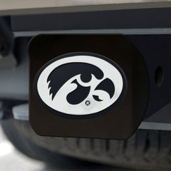 Iowa Hawkeyes Black Metal Hitch Cover with Metal Chrome 3D Emblem