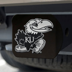 Kansas Jayhawks Black Metal Hitch Cover with Metal Chrome 3D Emblem