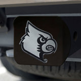 Louisville Cardinals Black Metal Hitch Cover with Metal Chrome 3D Emblem