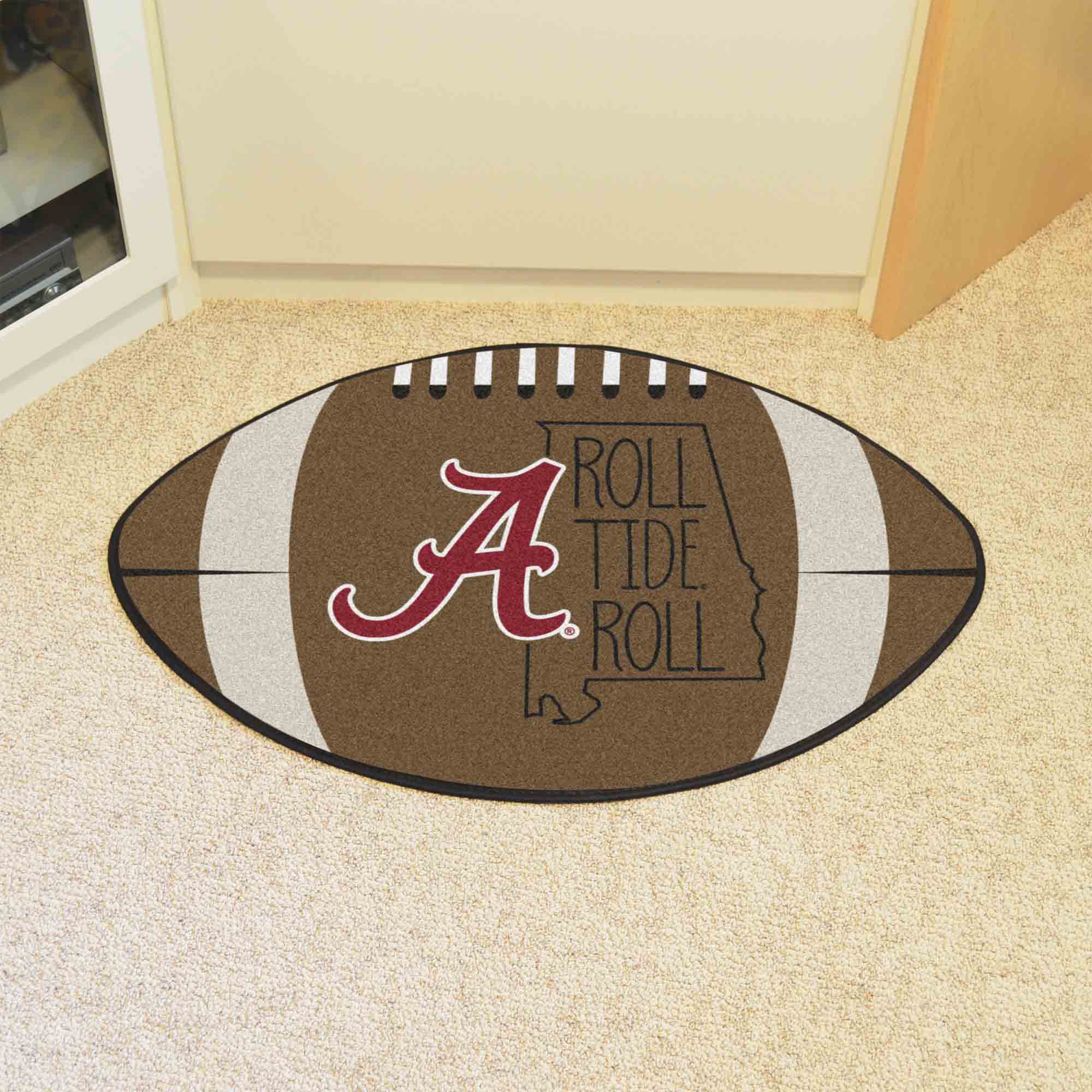 Alabama Crimson Tide Southern Style Football Rug - 20.5in. x 32.5in.